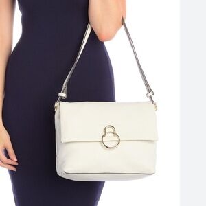 Vince‎ Camuto Plum Leather Shoulder Bag (Snow White)
